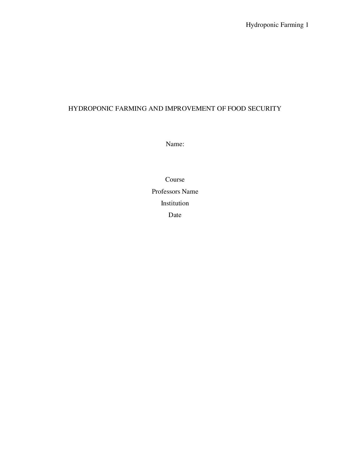 Preview image for HYDROPONIC FARMING AND IMPROVEMENT OF FOOD SECURITY
